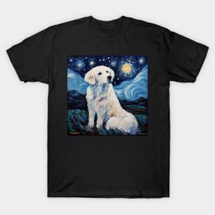 Kuvasz Painted in Starry Night style T-Shirt